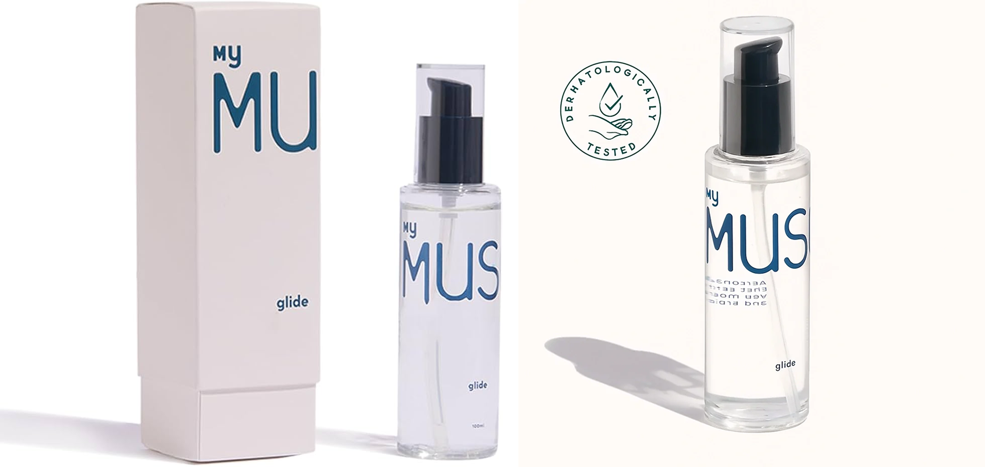 MyMuse intimate lubricant basic bottle packaging transparent plastic design