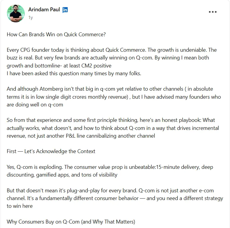 quick commerce brand strategy