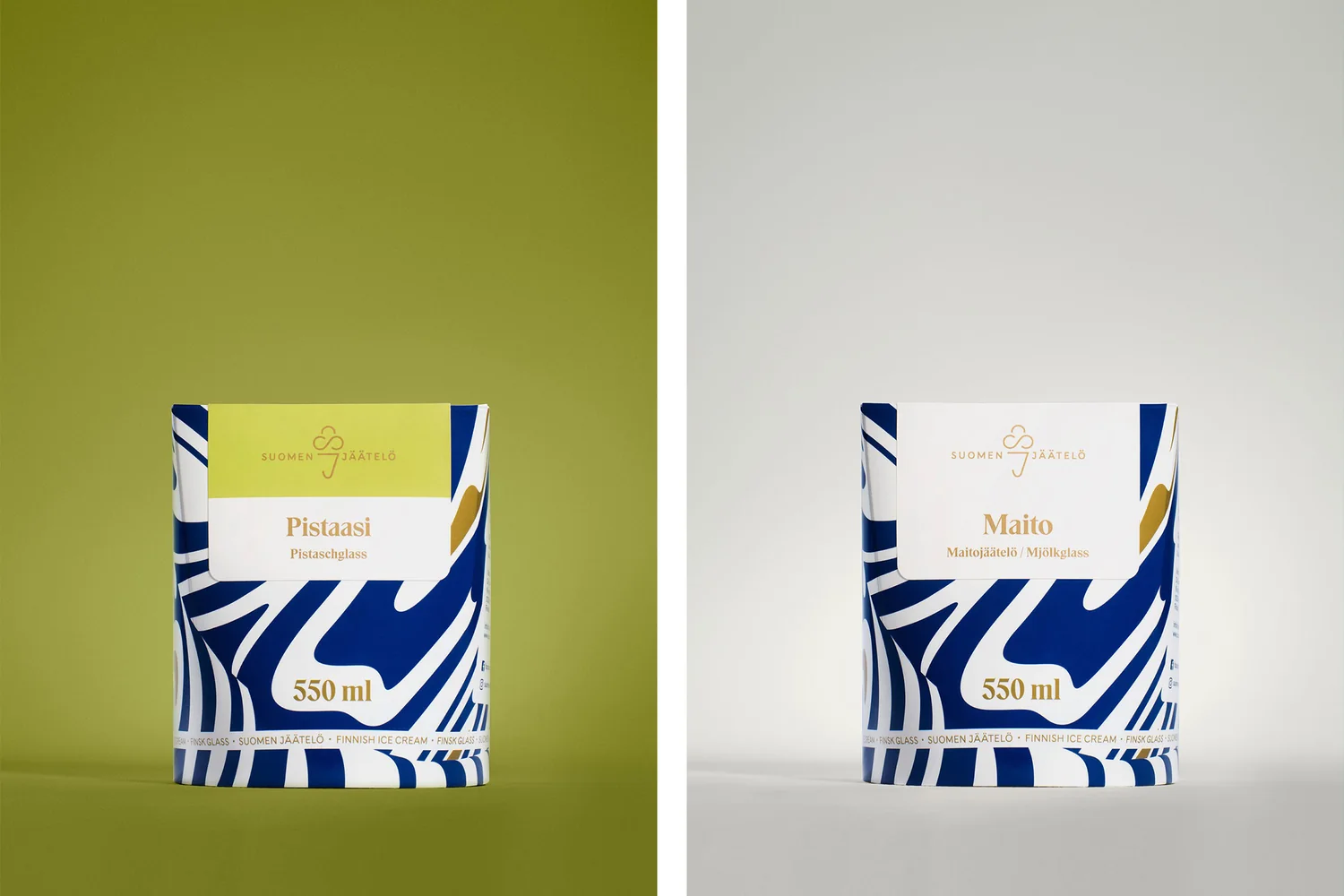 Suomen Jäätelö ice cream packaging design by Werklig