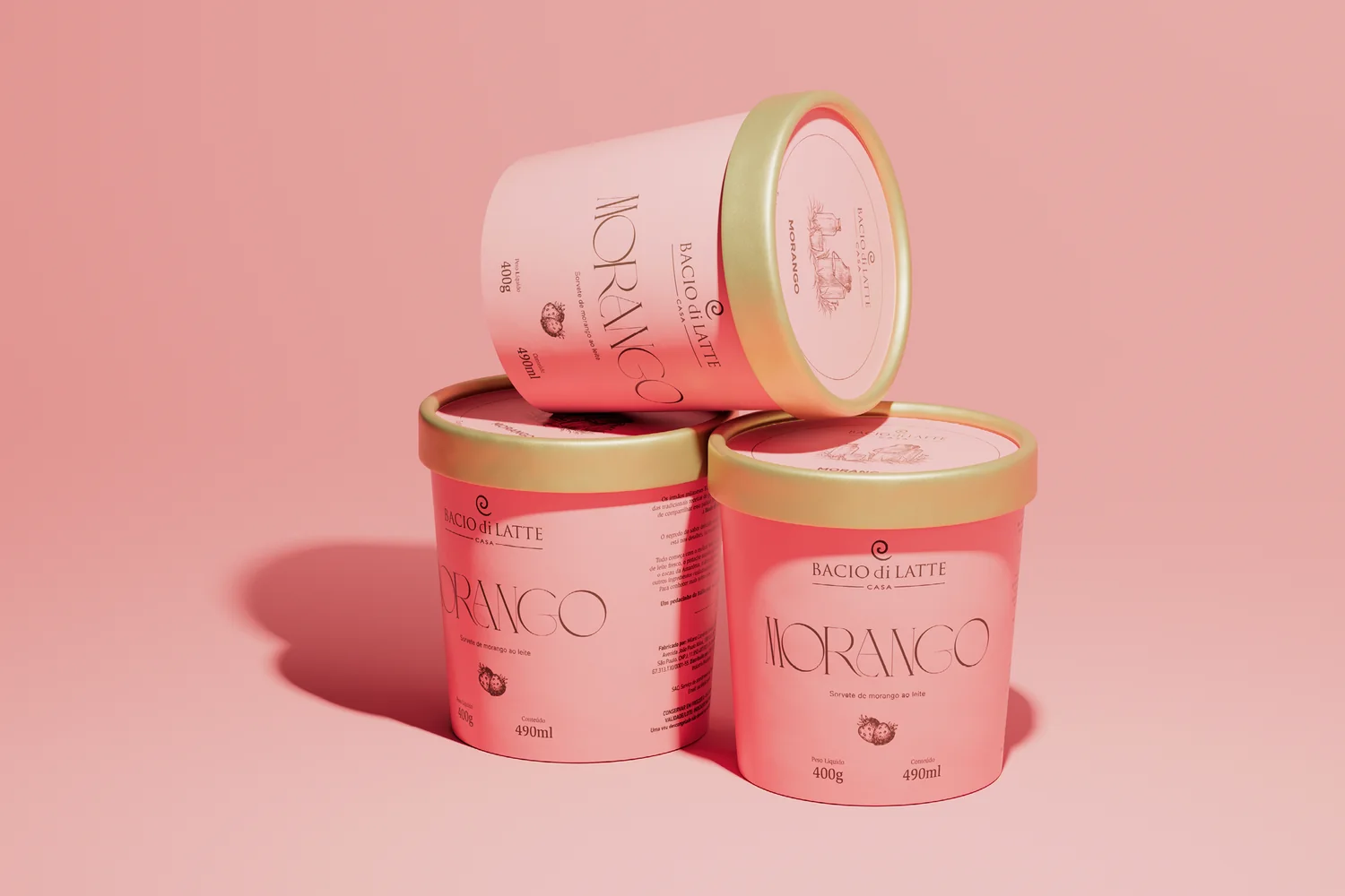 Bacio di Latte ice cream packaging design by Rebu Work, Bruno Faiotto, Camilla Mattos, Pedro Mattos, Giovanna Marques