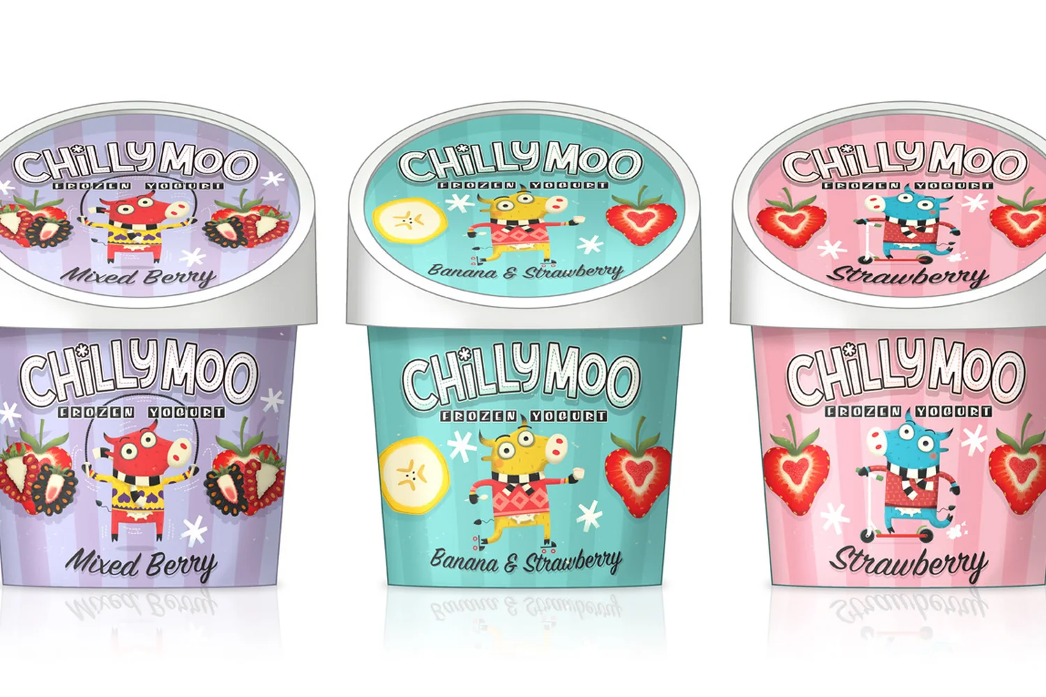 Chilly Moo Packaging ice cream packaging design by Steve Simpson, Jitterbug Design, s e