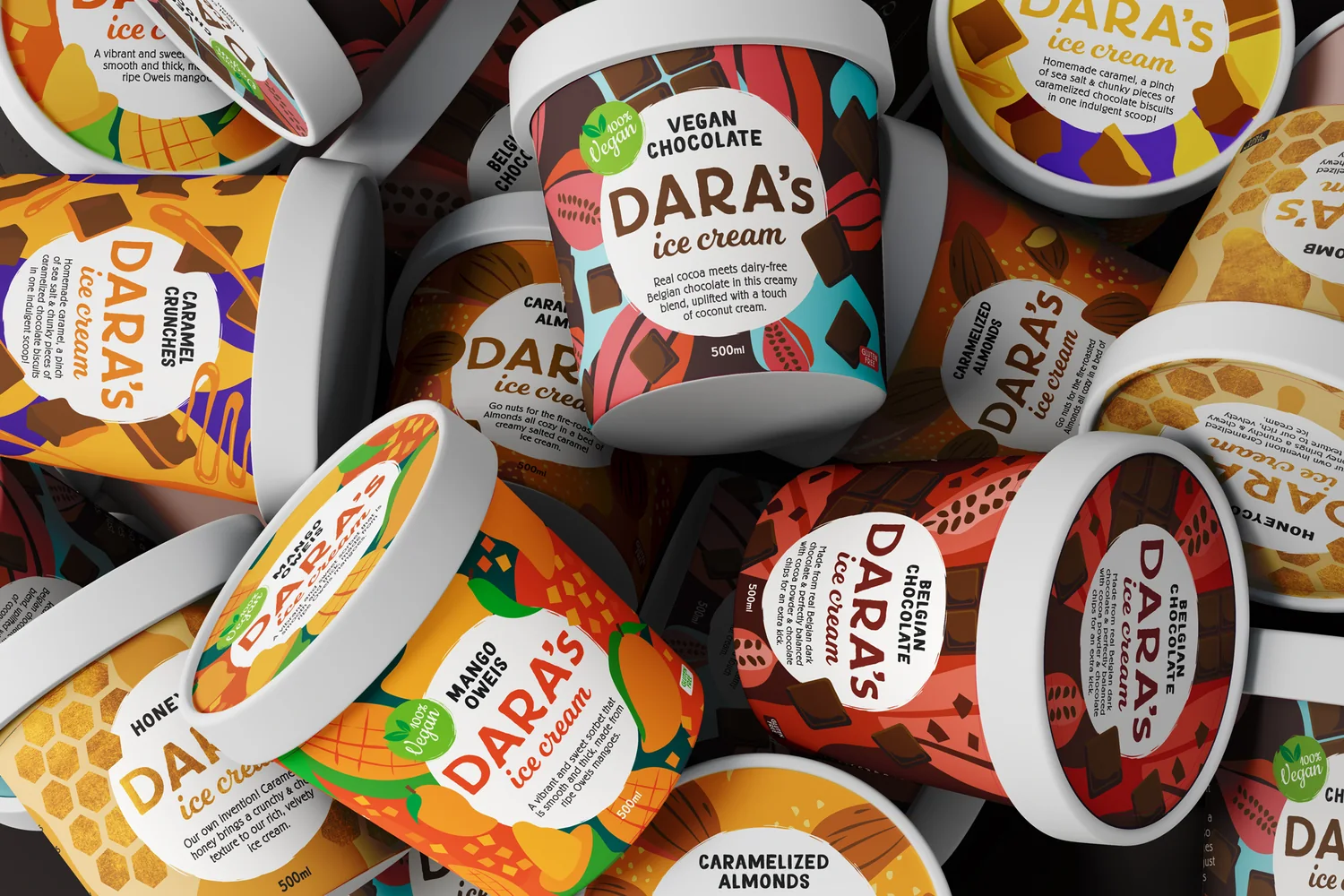 Dara's Ice Cream Packaging ice cream packaging design by Habi Girgis