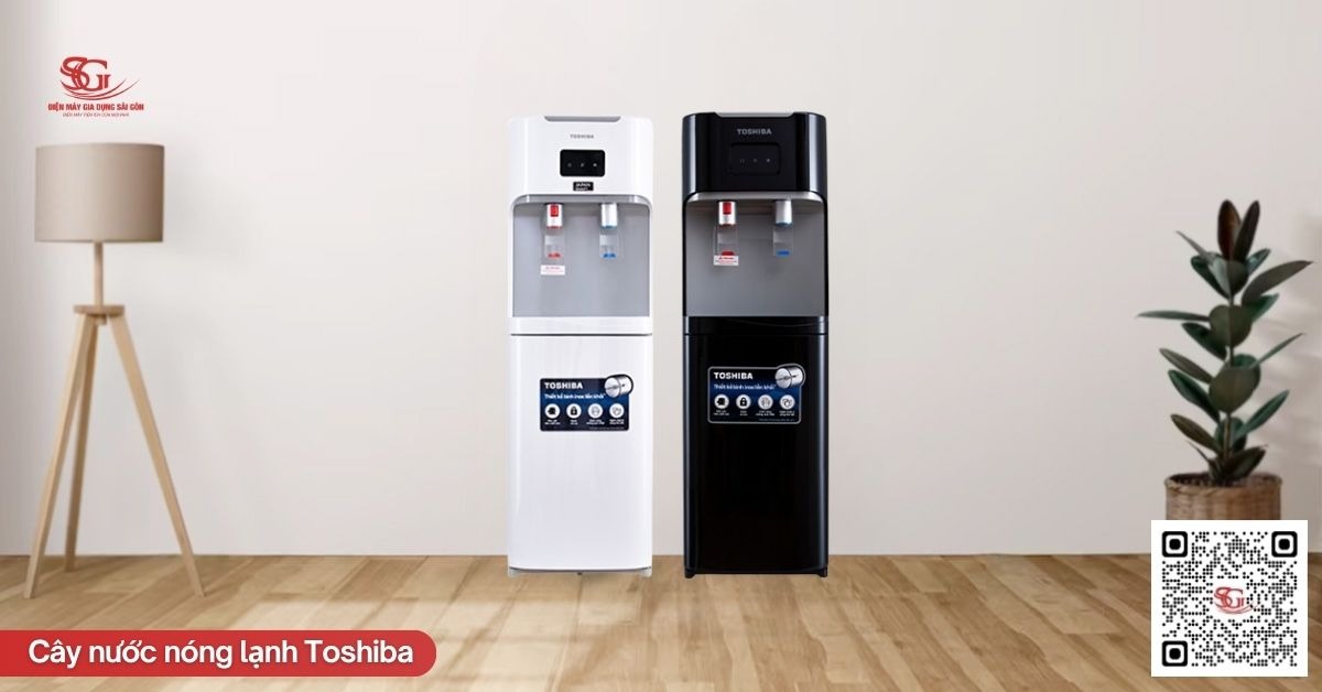 Thiết kế sang trọng của cây nước nóng lạnh Toshiba bình âm