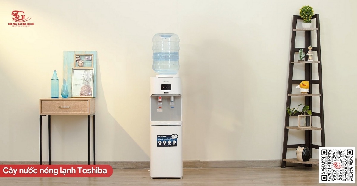 Chế độ Eco thông minh tiết kiệm điện trên cây nước nóng lạnh Toshiba