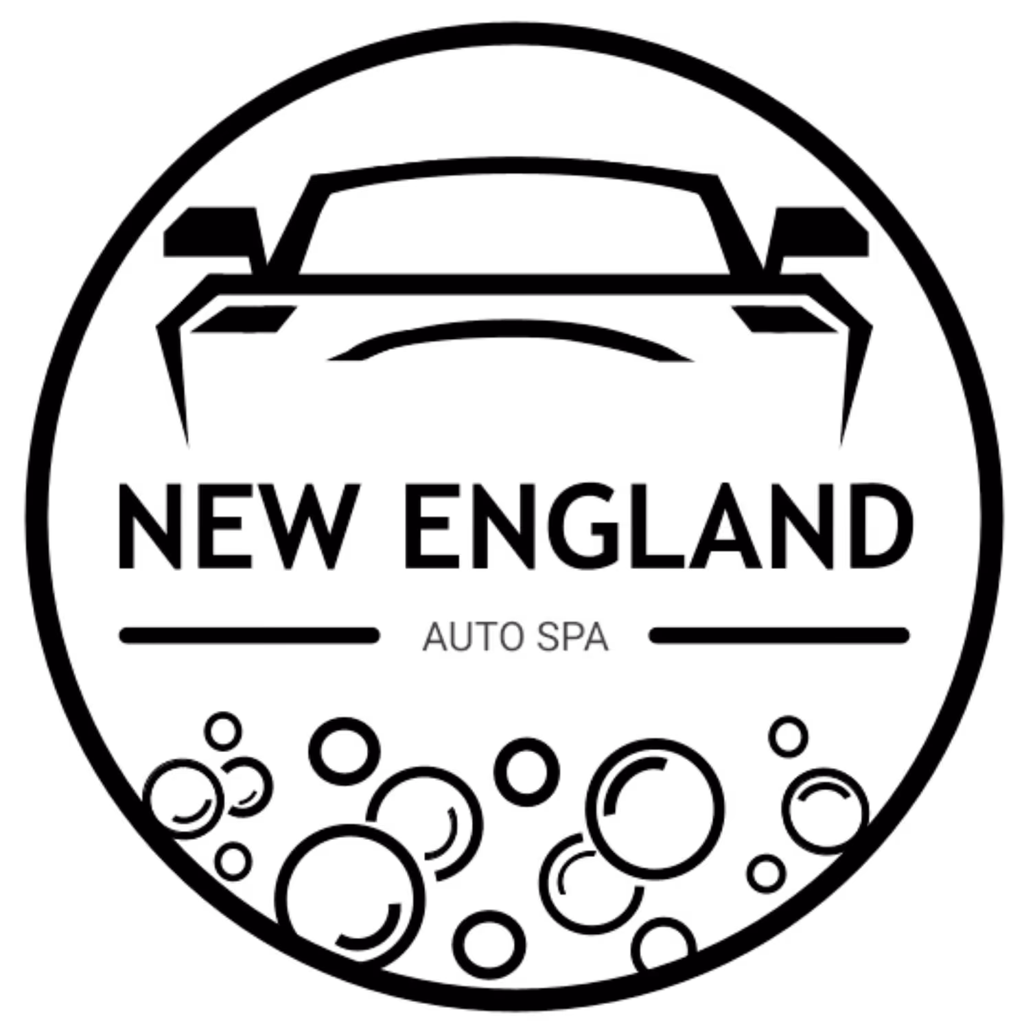 Logo 'NEW ENGLAND' and 'AUTO SPA' 