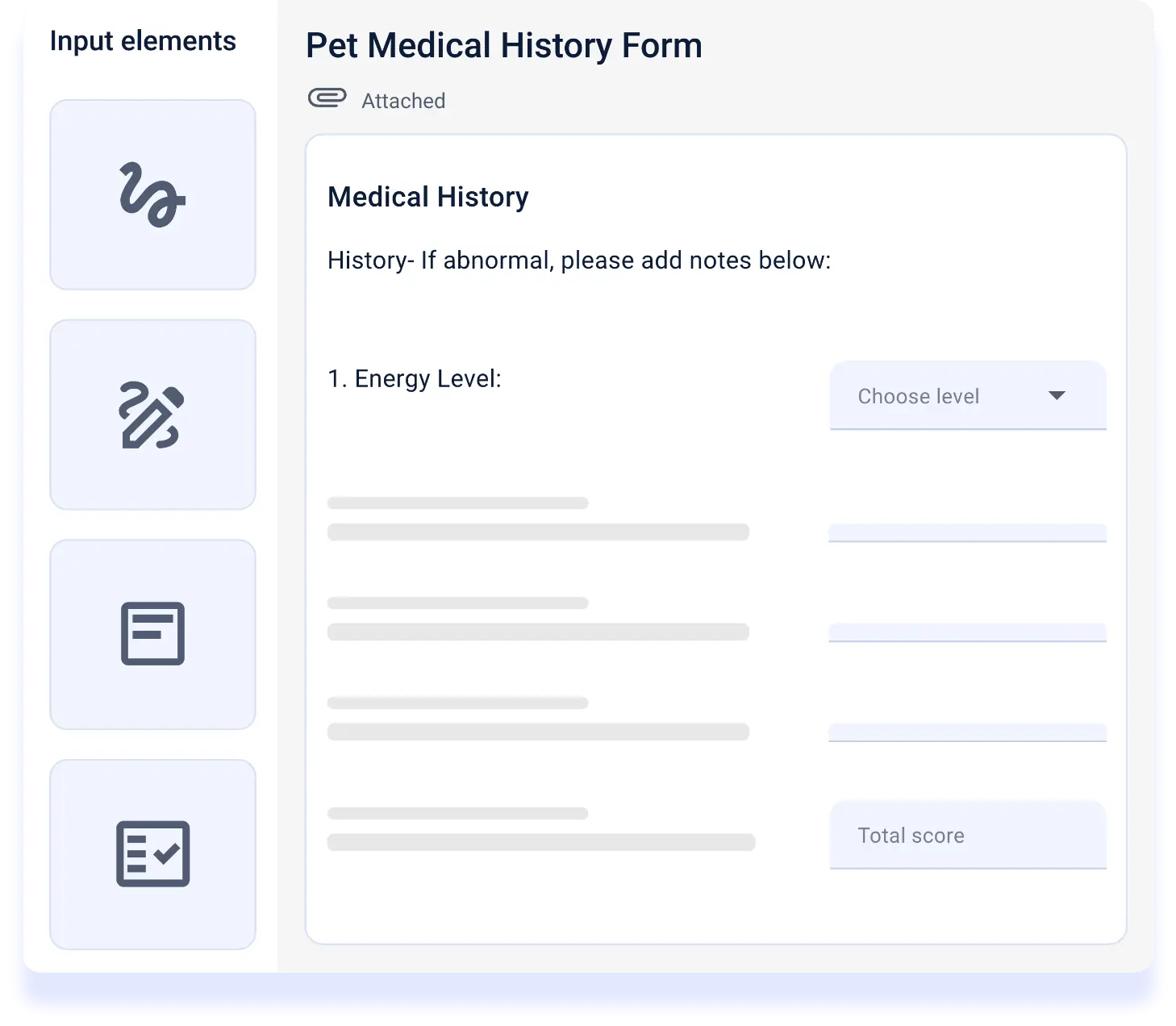 Custom intake forms in nutritionist software
