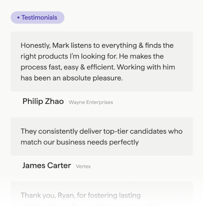 ClearlyRated testimonials