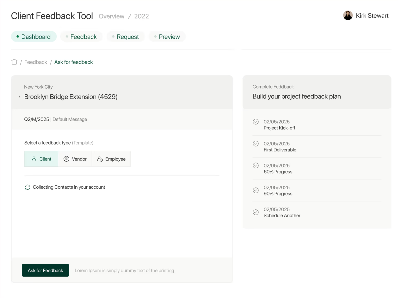Automated milestone-triggered feedback collection