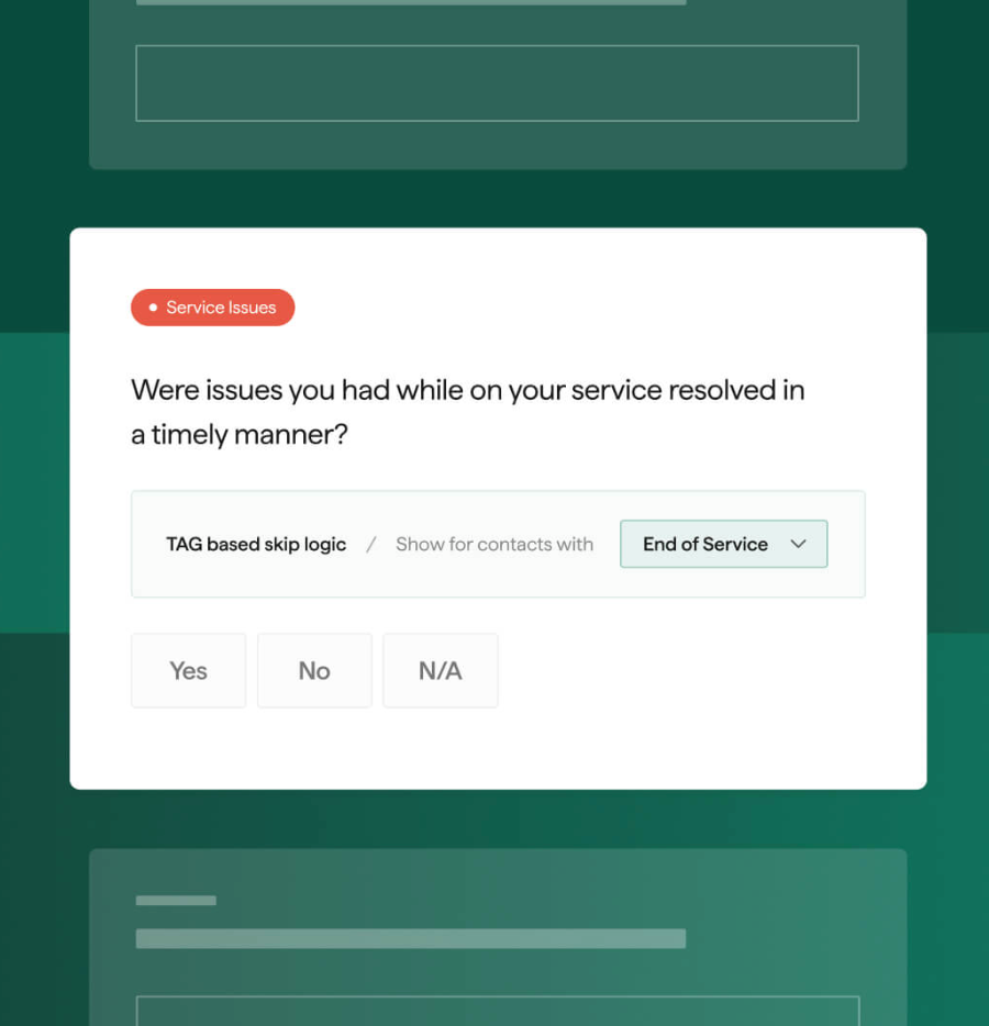 Personalized surveys sent at key business touchpoints