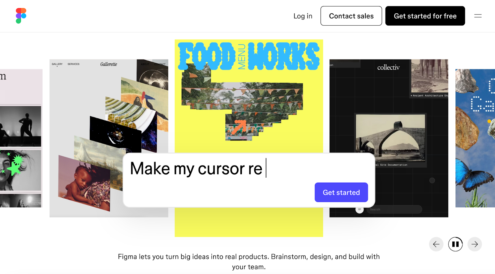 Figma interface showing website design and layout tools