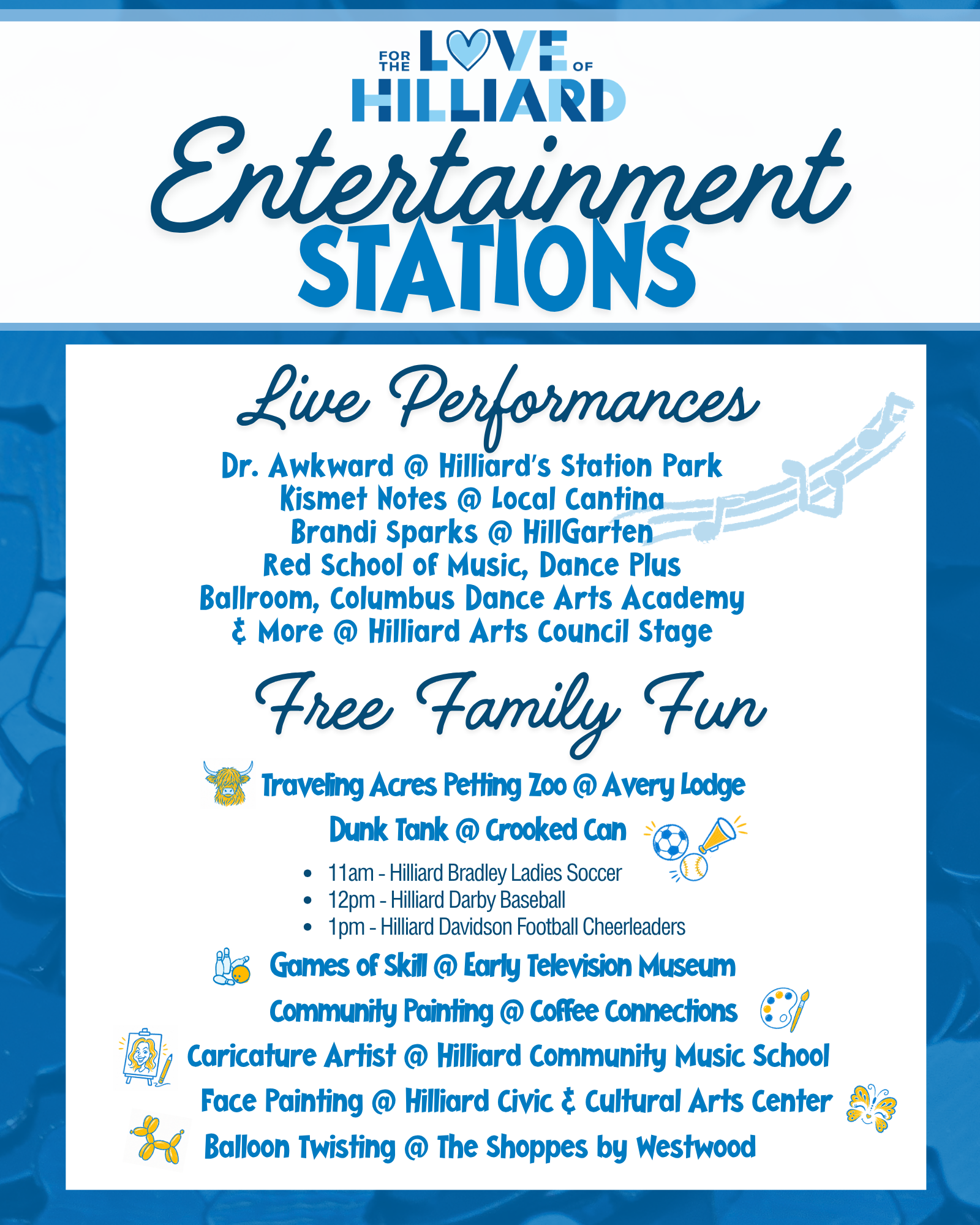 Free Family Entertainment Music For the Love of Hilliard 