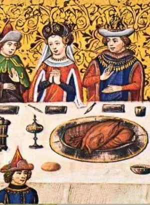 Image de l'atelier d'écriture Les saisons sur Pochade, représentant un banquet médiéval.