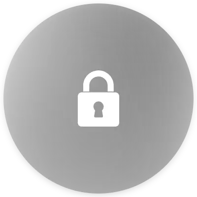 Rond gris ave une icône de cadenas. 