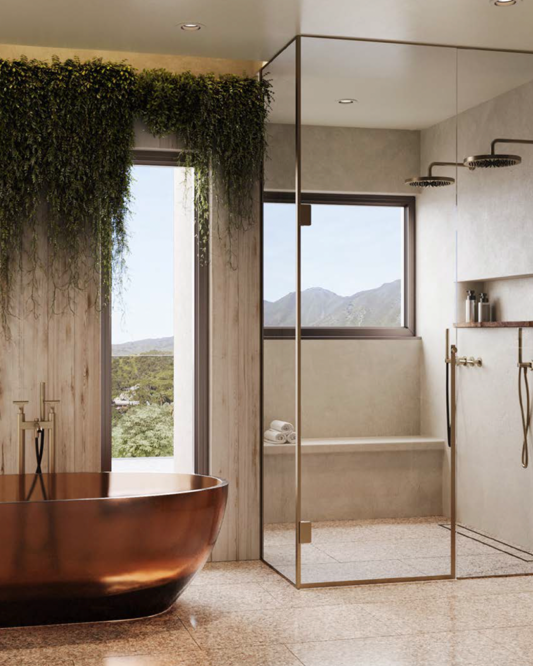 Looking into the door of a red brick house