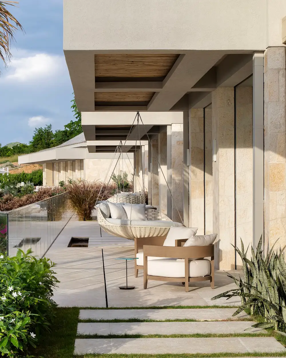 Outdoor lounge area at Akaya Horizon in the Caribbean