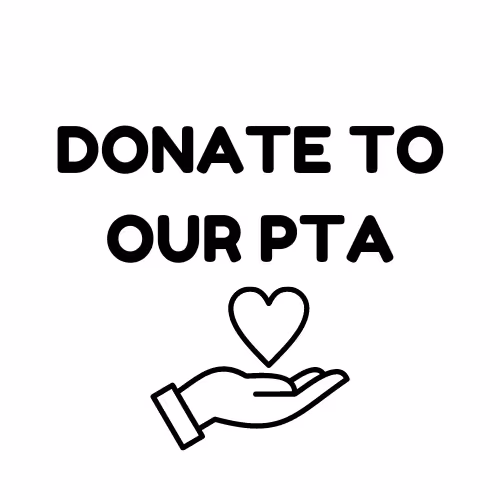 "Donate to our PTA with hand holding a heart icon."








