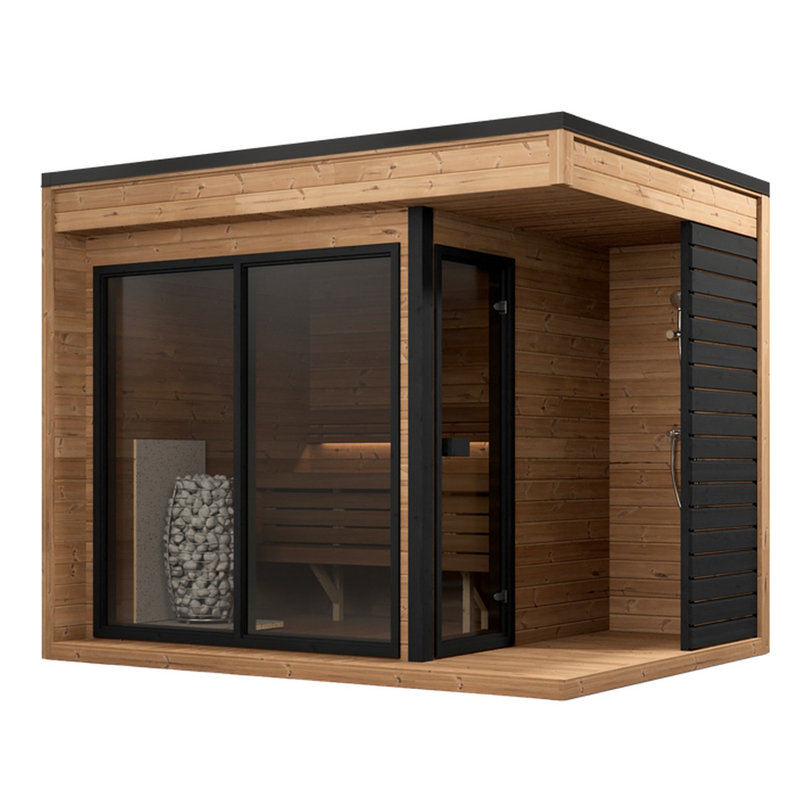 Sauna extérieur The Birch avec terrasse et douche