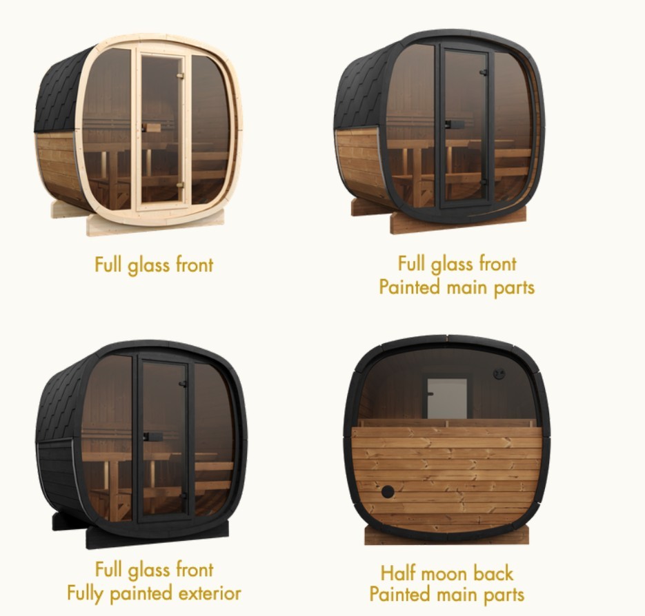Options de façade et de finition du sauna Sören