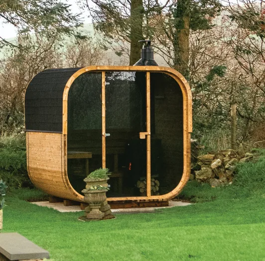 Sauna extérieur CUBE, vue de face