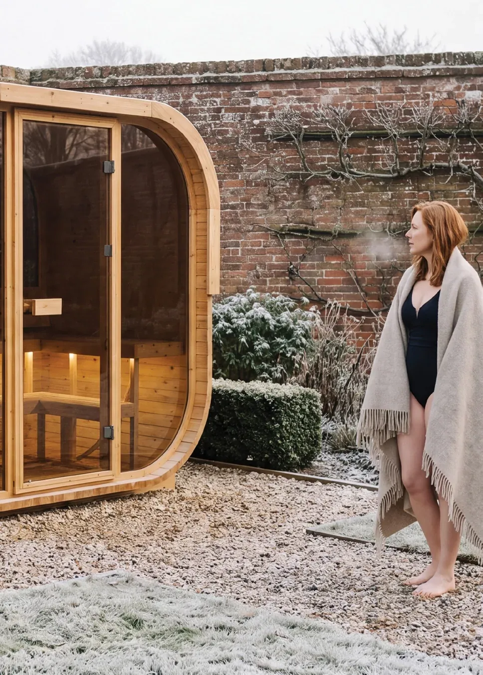 Sauna Cube dans un jardin