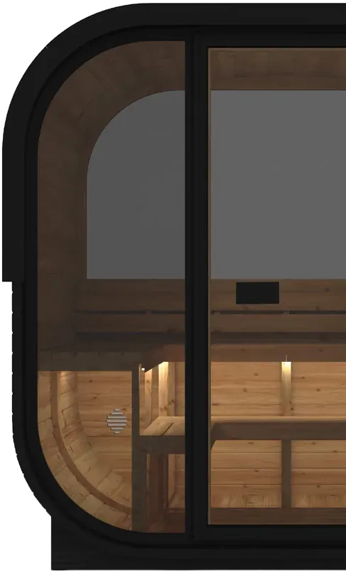 Sauna Cube vu de profil