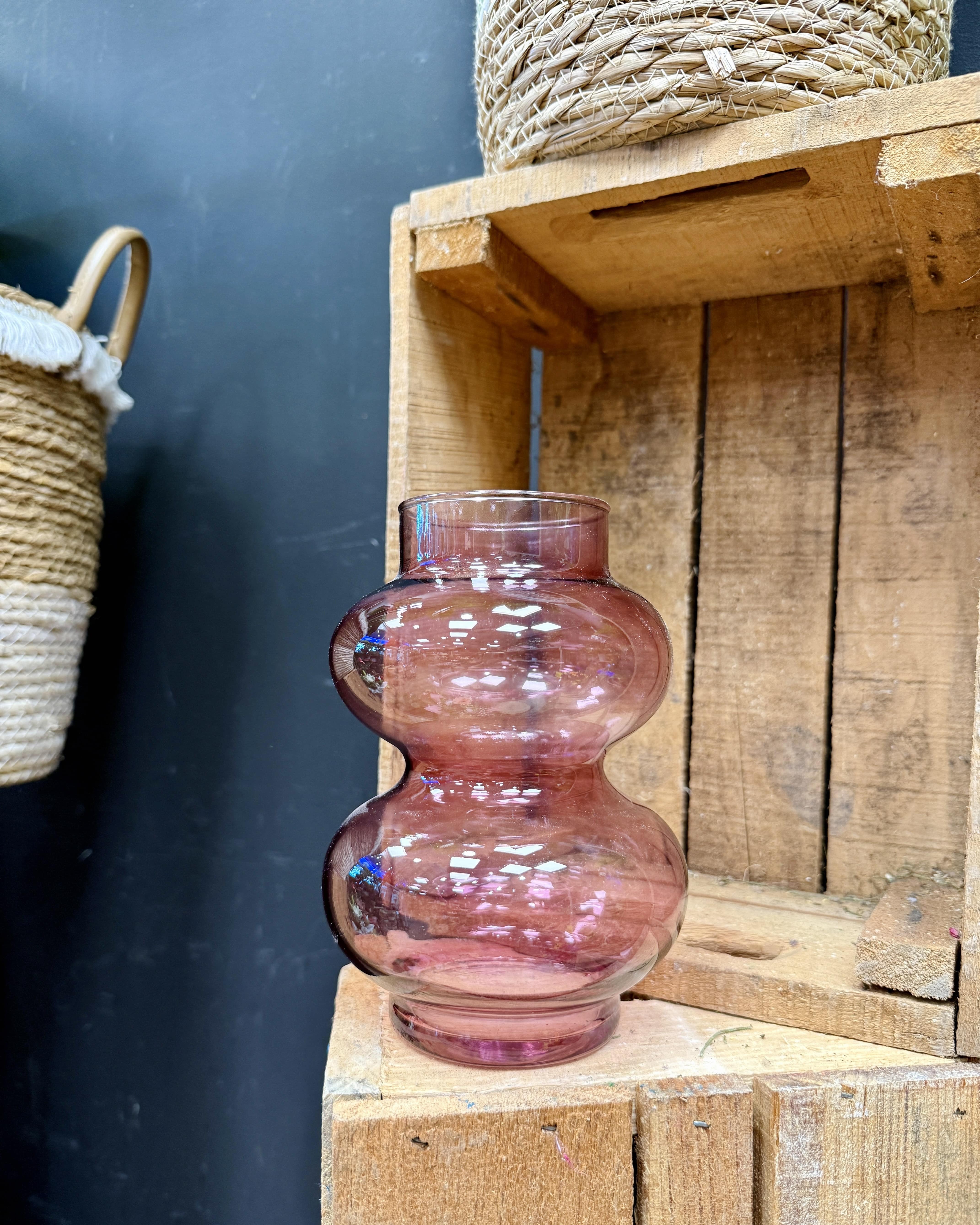 Vase bulle rose