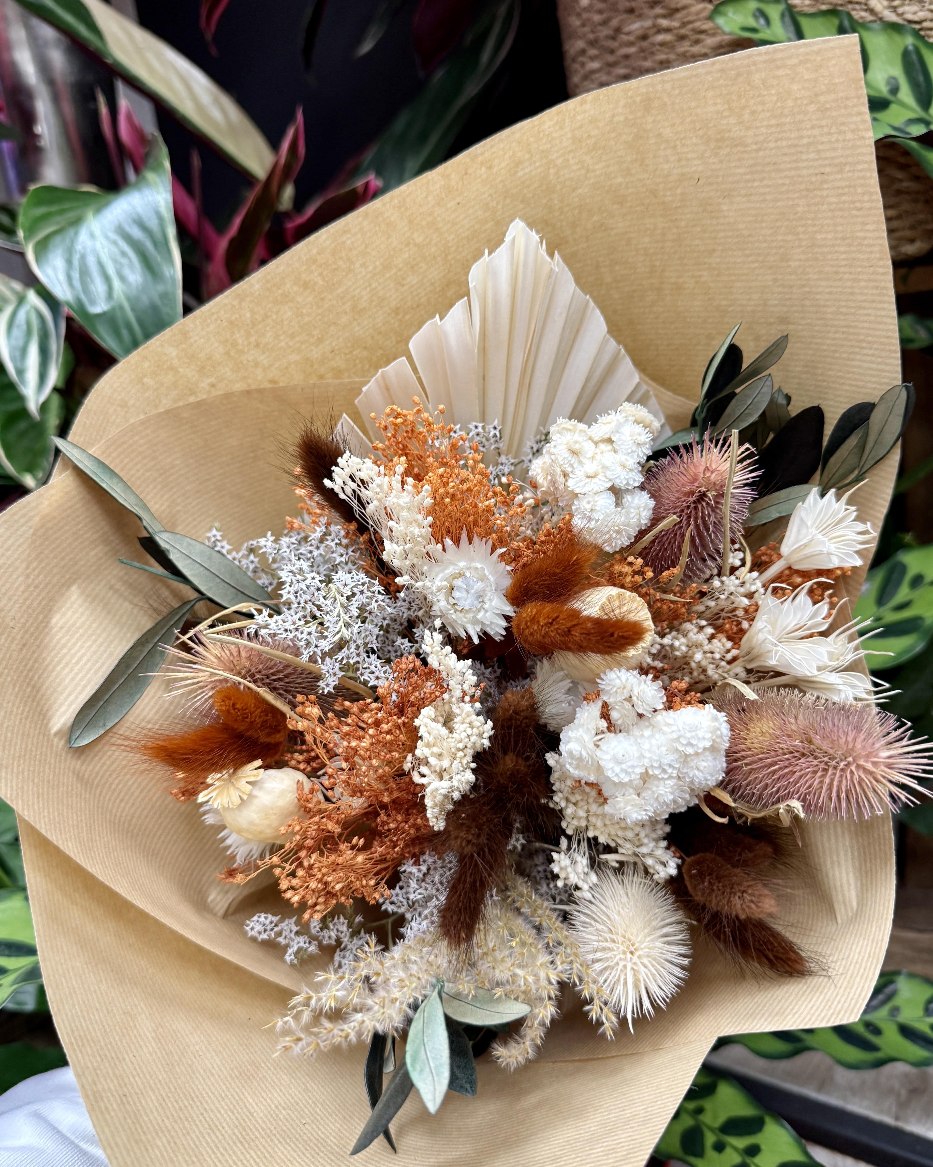 Bouquet de fleurs séchées nature chocolat