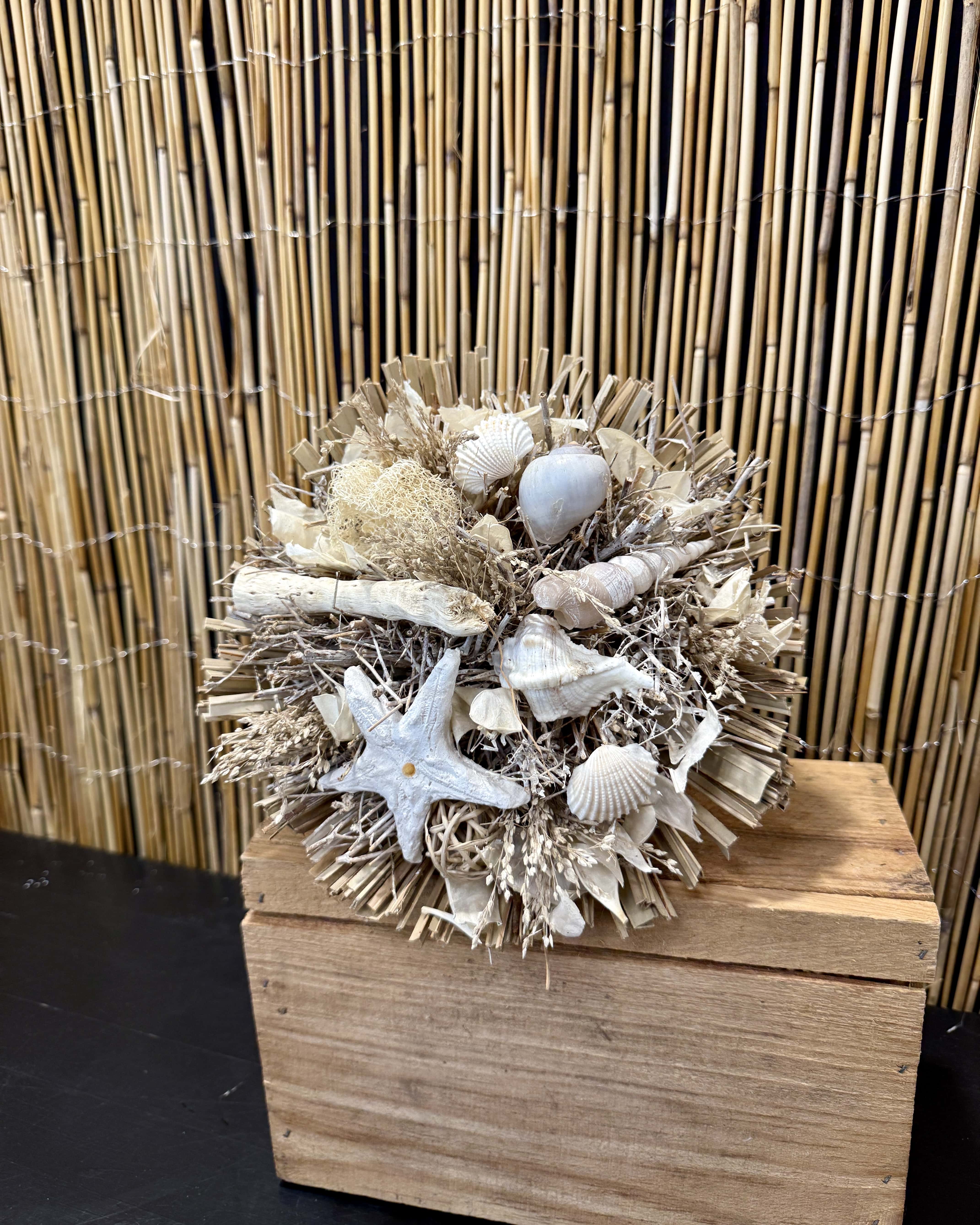 Bouquet sec blanc crème