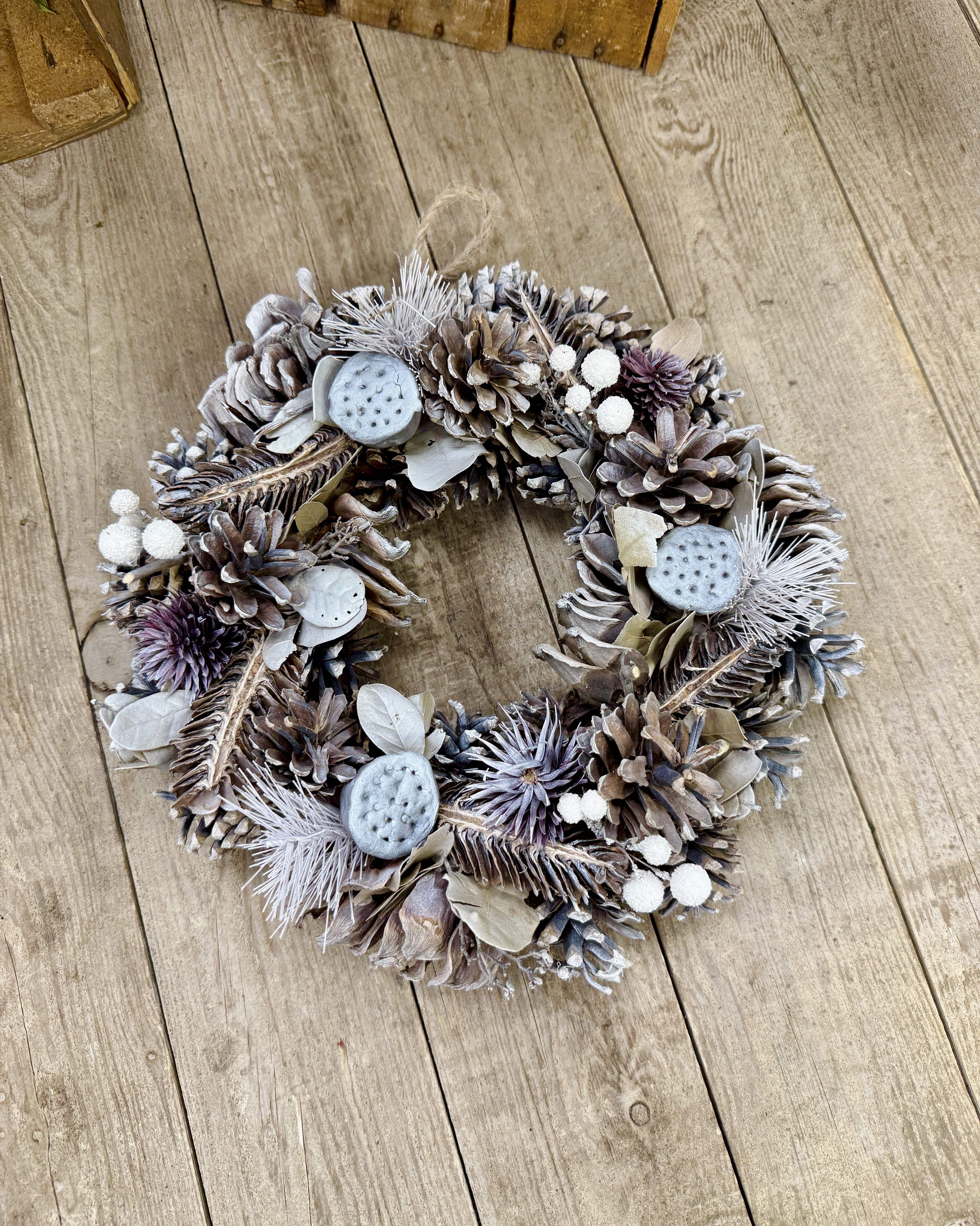 Couronne de Noël Blanche Naturelle