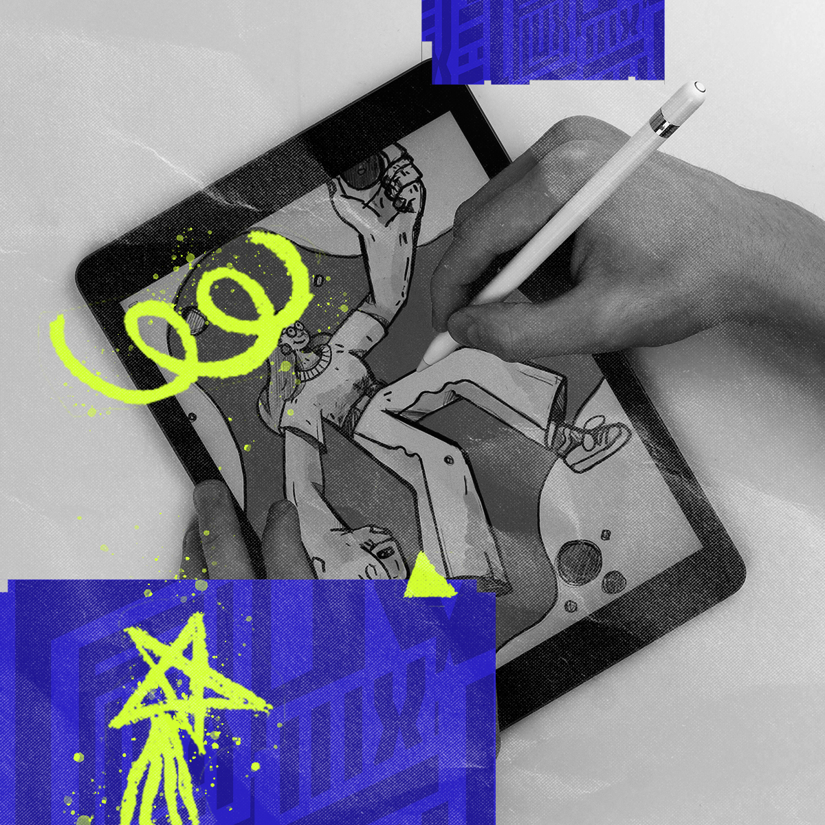 frame animation illustration on an ipad