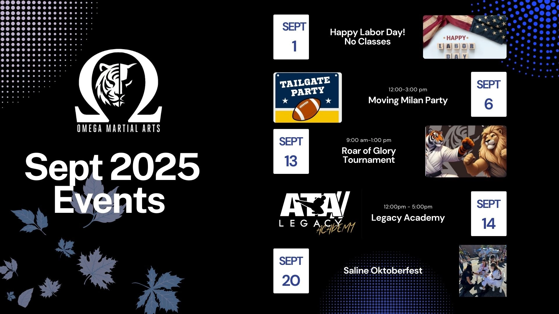September 2025 upcoming events poster 2