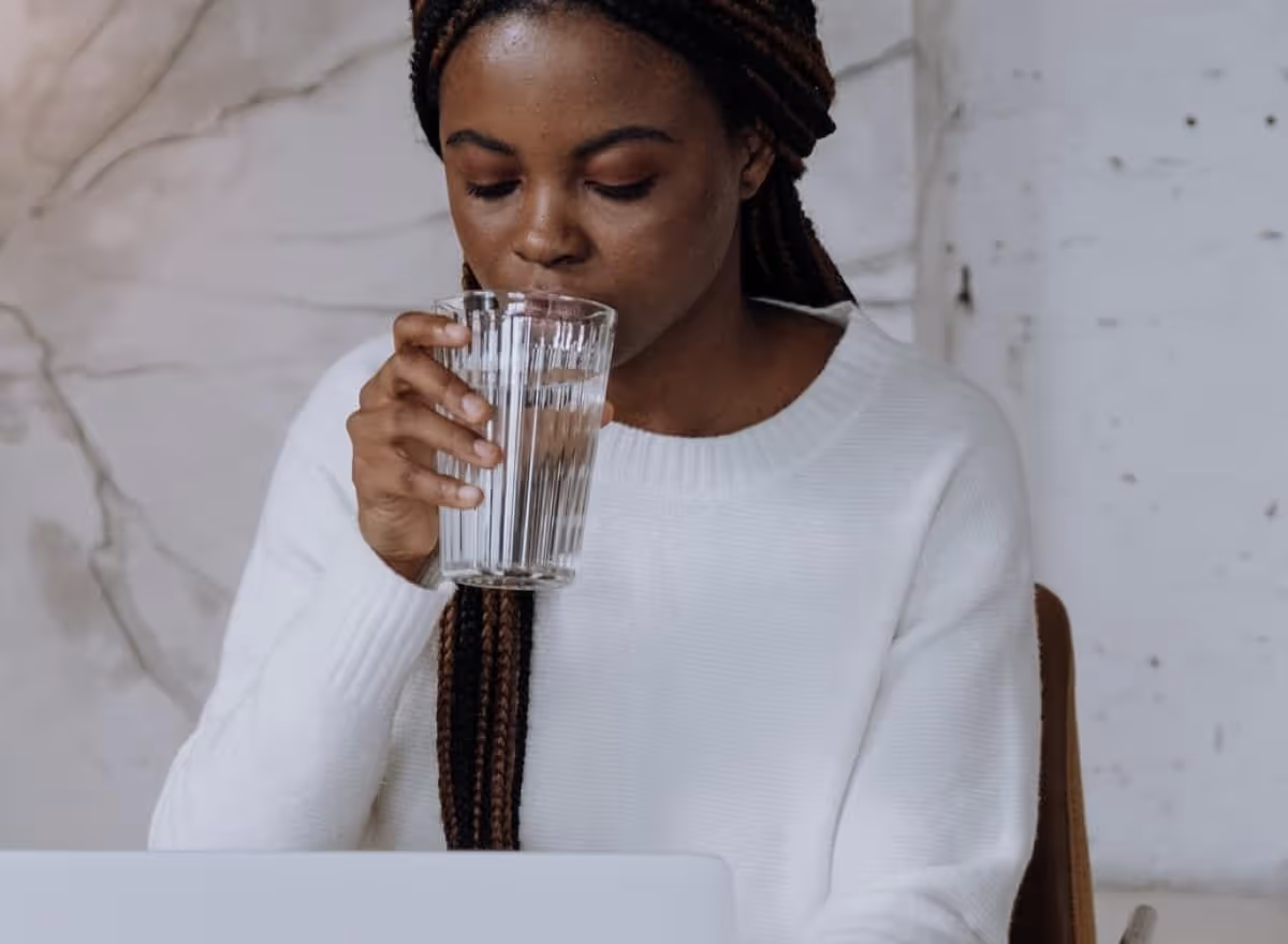 A person drinking water