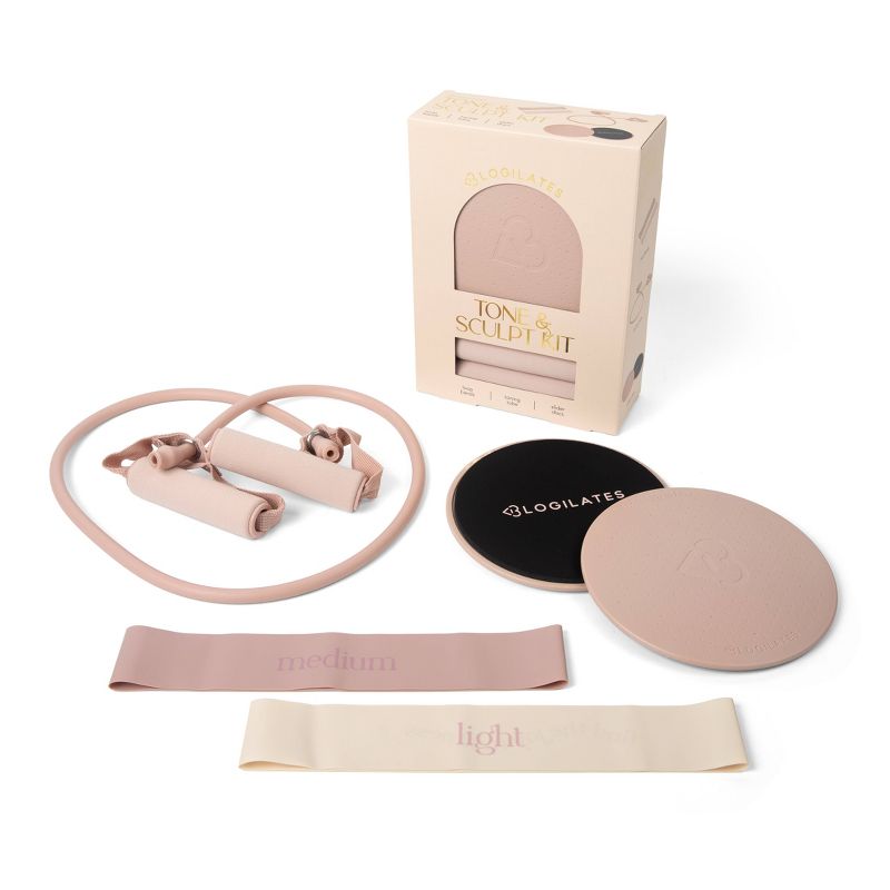 Blogilates Tone and Sculpt Fitness Kit Slider Discs Toning Tube and Resistance Band - Light/Medium, 1 of 6