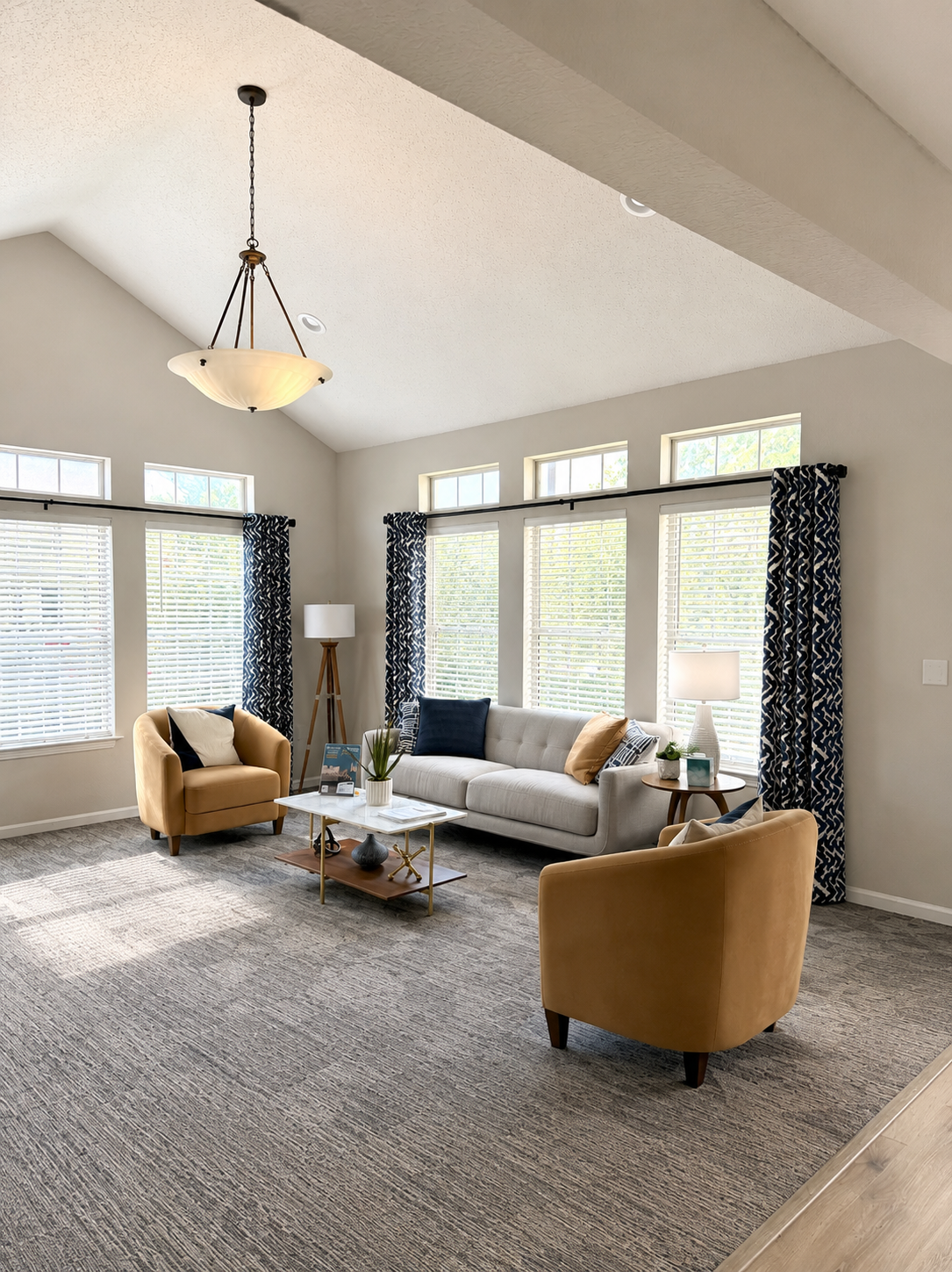 Clubhouse with sofas and coffee table