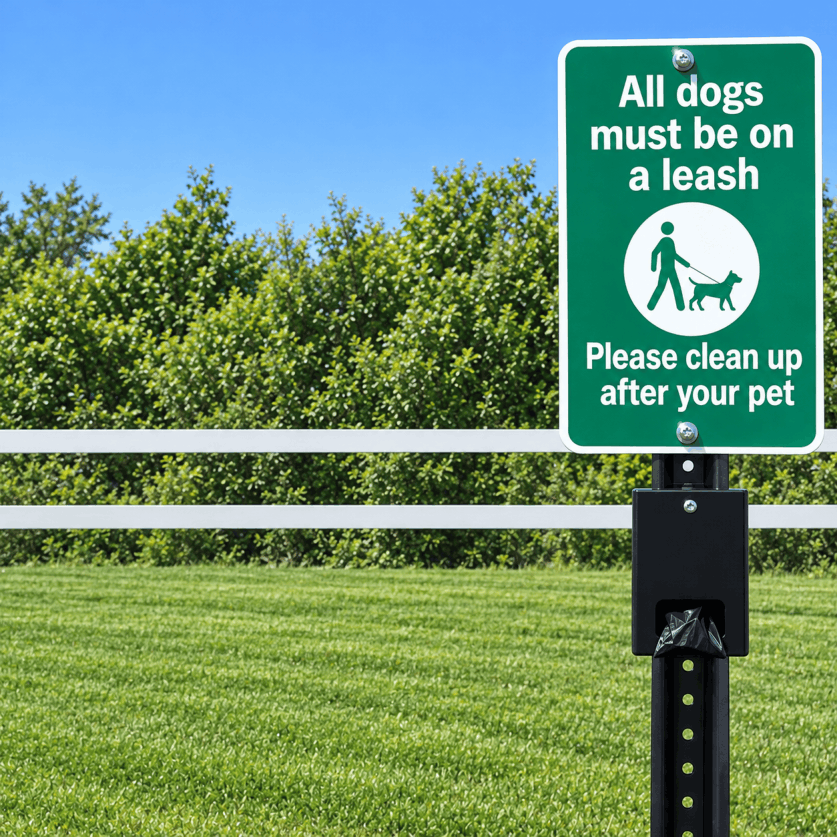 Pet park clean up sign
