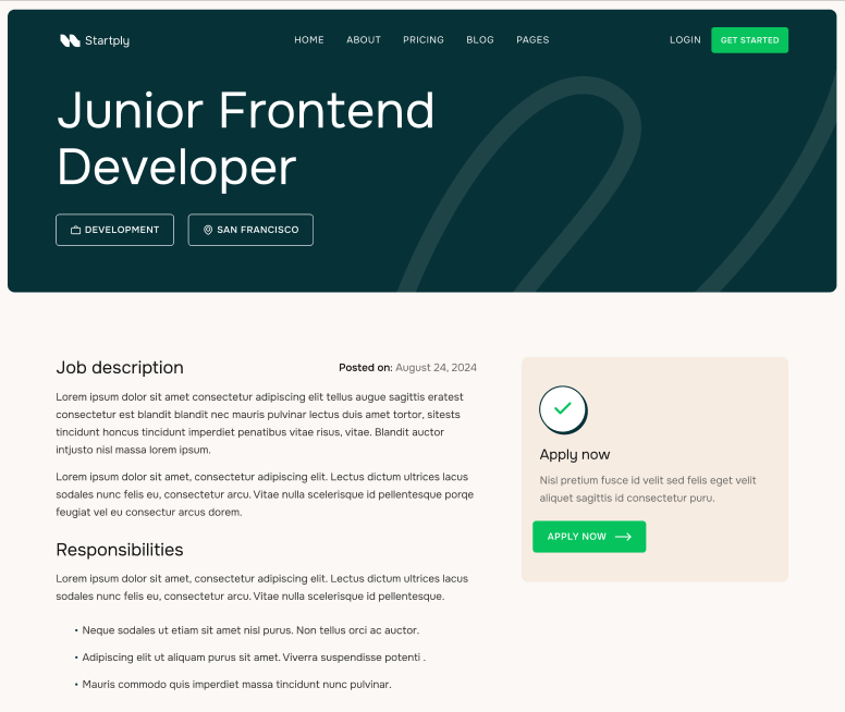 Startply X - Career Single Page - Multi-Purpose Startup Webflow Template