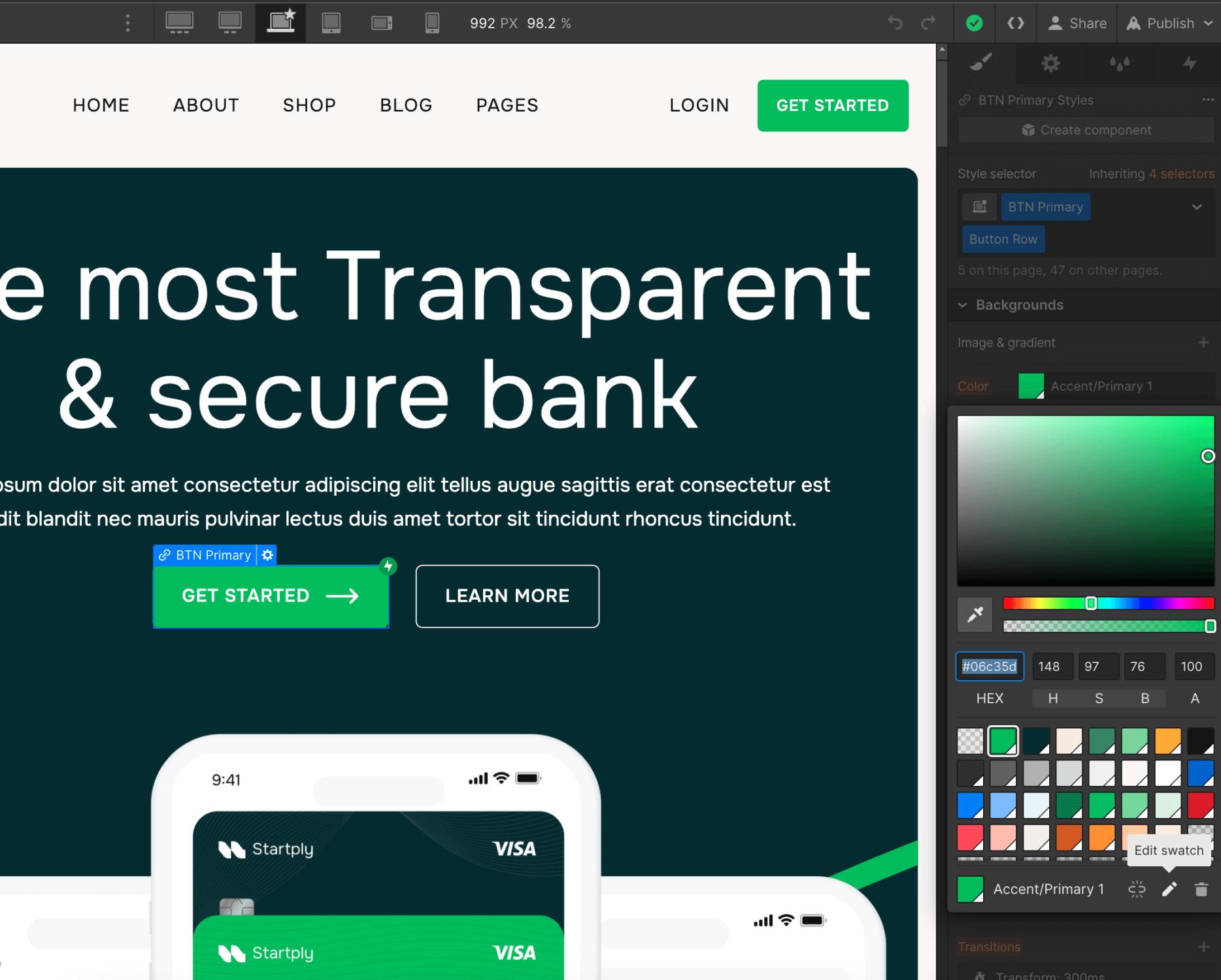 Color - Startply X Webflow Template