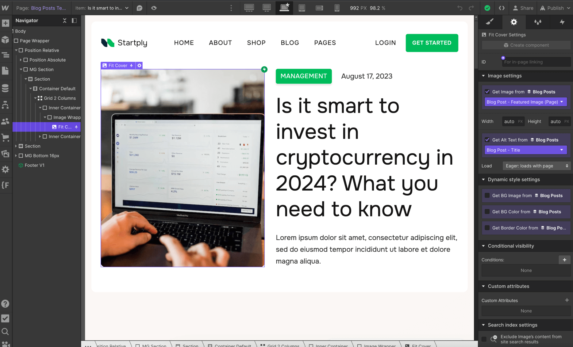 CMS Page - Startply X Webflow Template