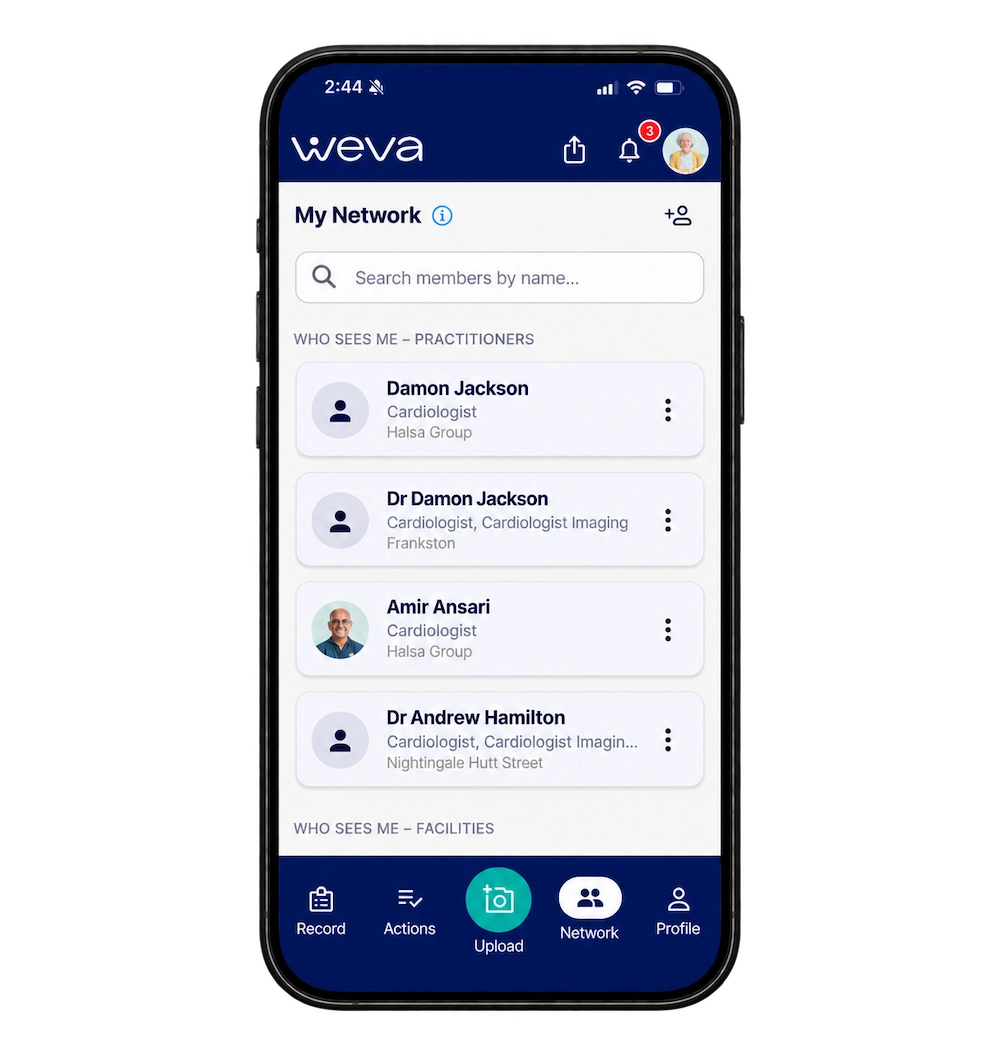 Weva team coordination on screen