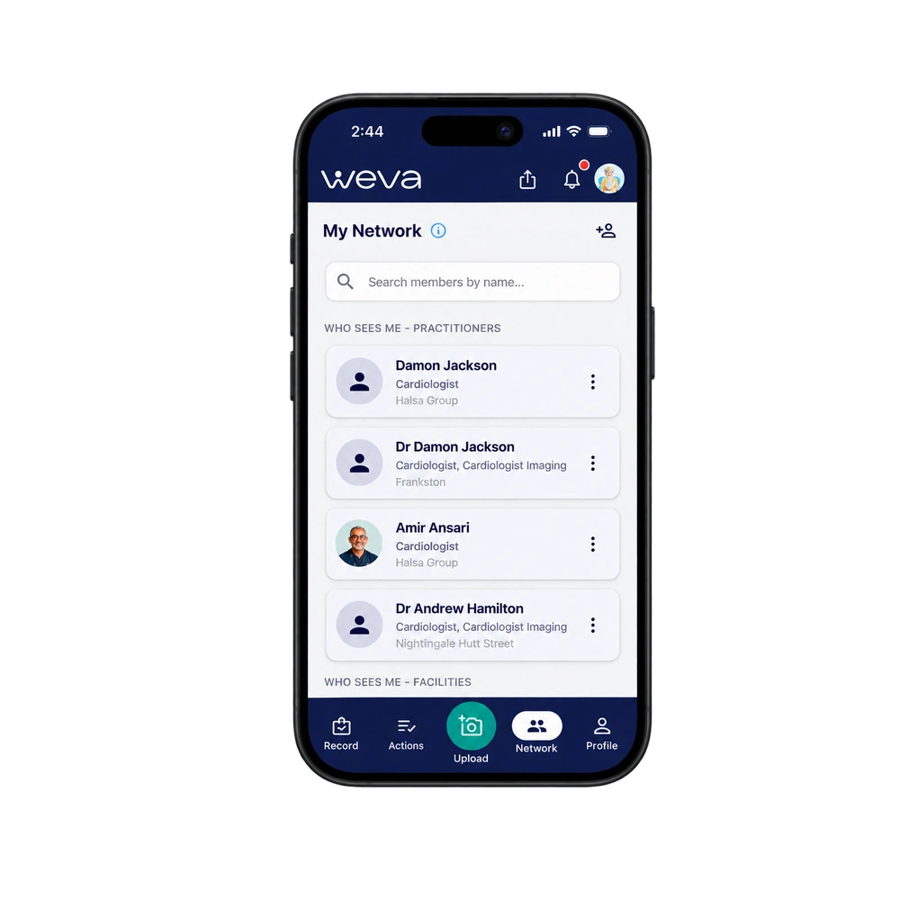 Weva team coordination on screen
