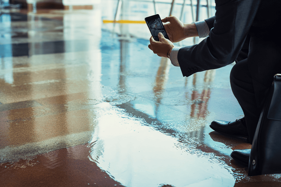 photographing a wet floor