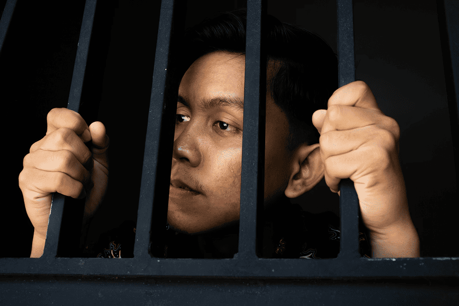 man in jail