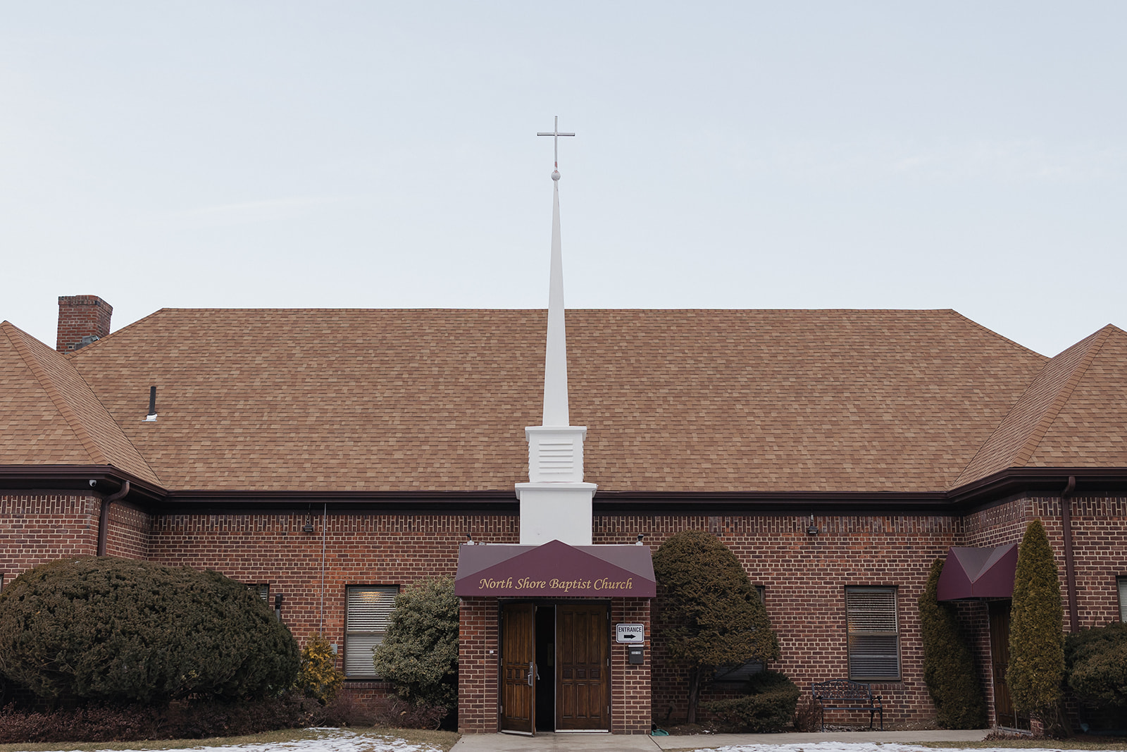 North Shore Baptist Church building entry.