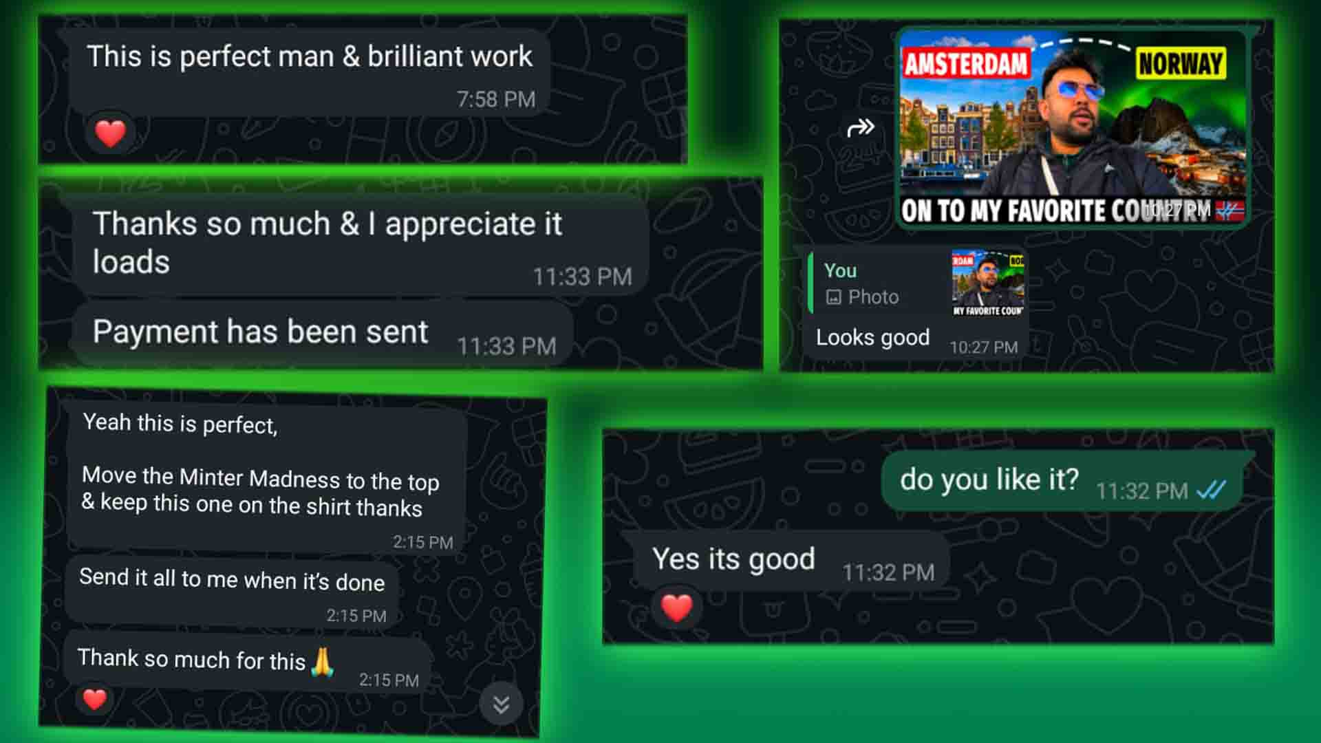 I Got Great My thumbnail Design Response from Clients