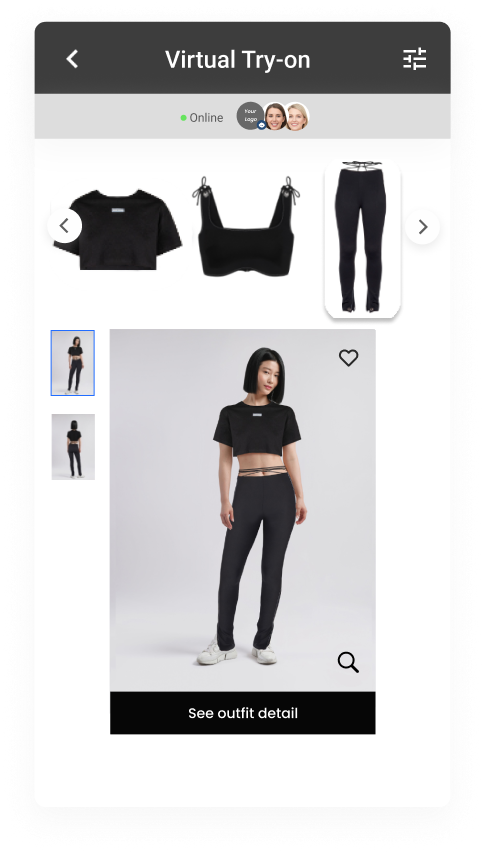 Virtual try-on : 2. Mix & match products