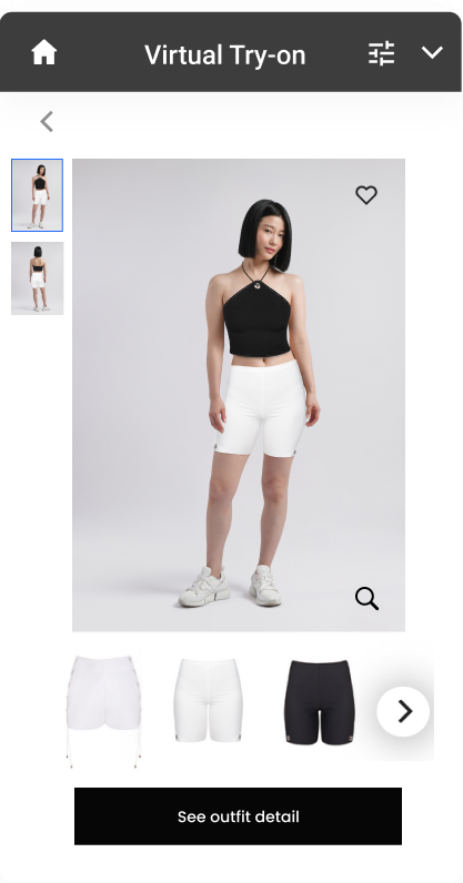 Virtual try-on : 3. One-click add to cart