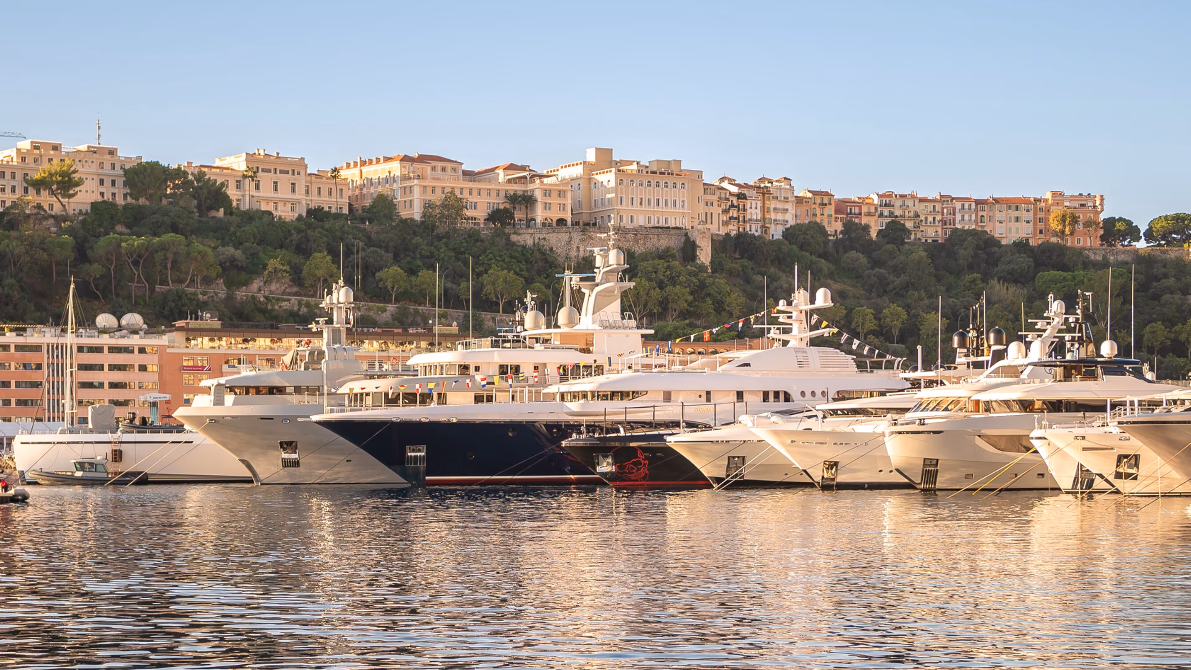 Luxury superyachts at Port Hercule during Monaco Yacht Show 2025