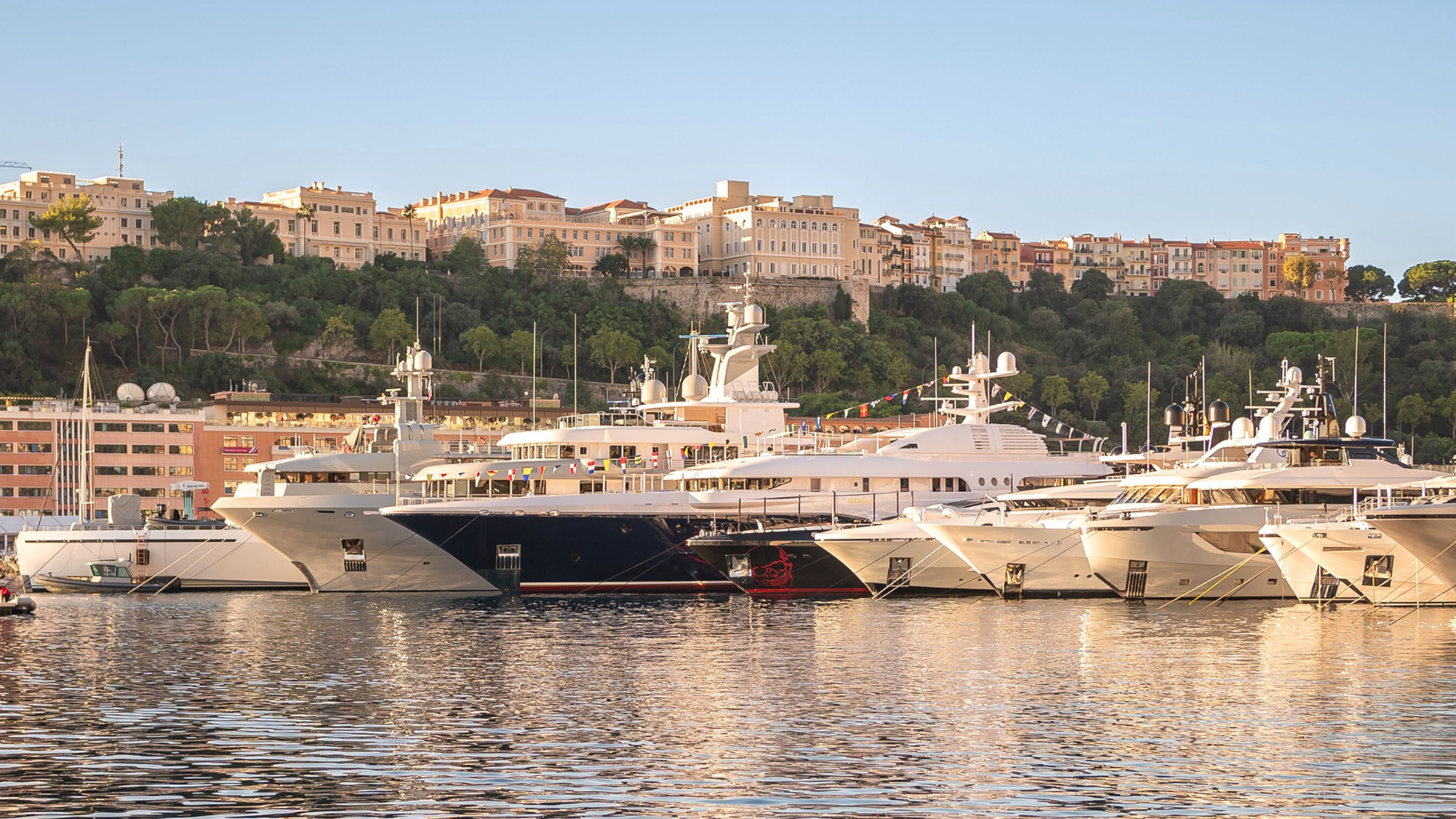 Luxury superyachts at Port Hercule during Monaco Yacht Show 2025