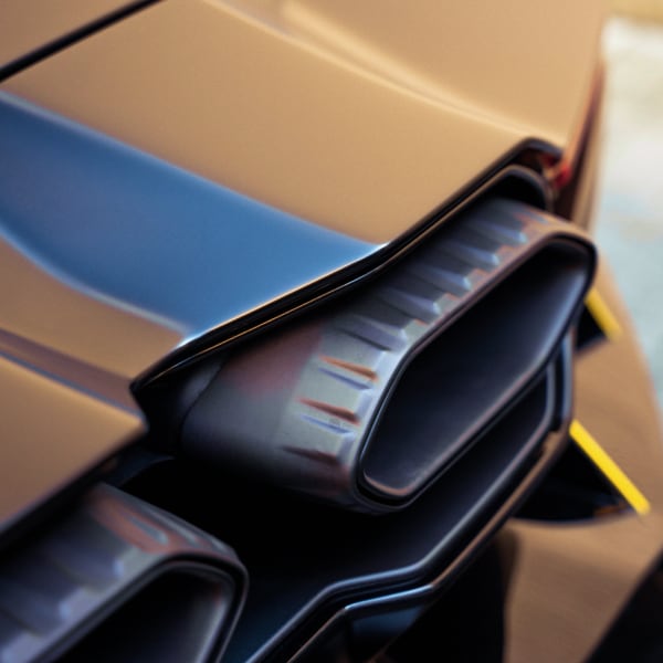 Interior view of Lamborghini Revuelto featuring Alcantara seats and premium finishes