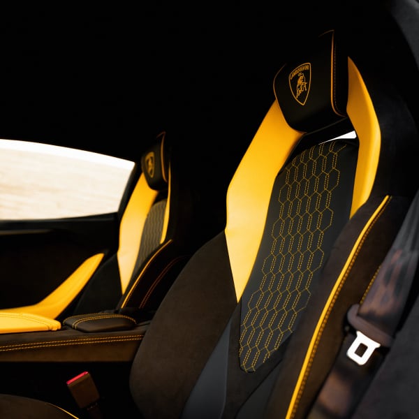 Lamborghini Revuelto front view showcasing sleek design for car rental